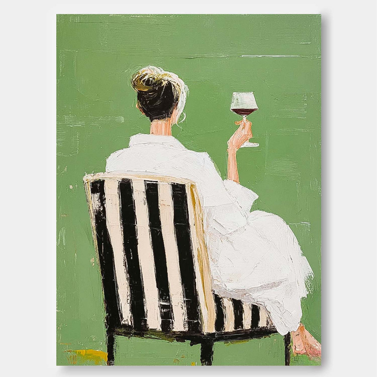 Evening Sip Figurative Woman Oil Painting
