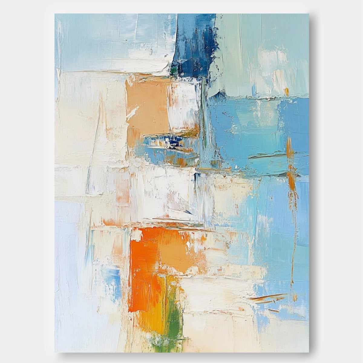 Modern Abstract Color Block Oil Painting