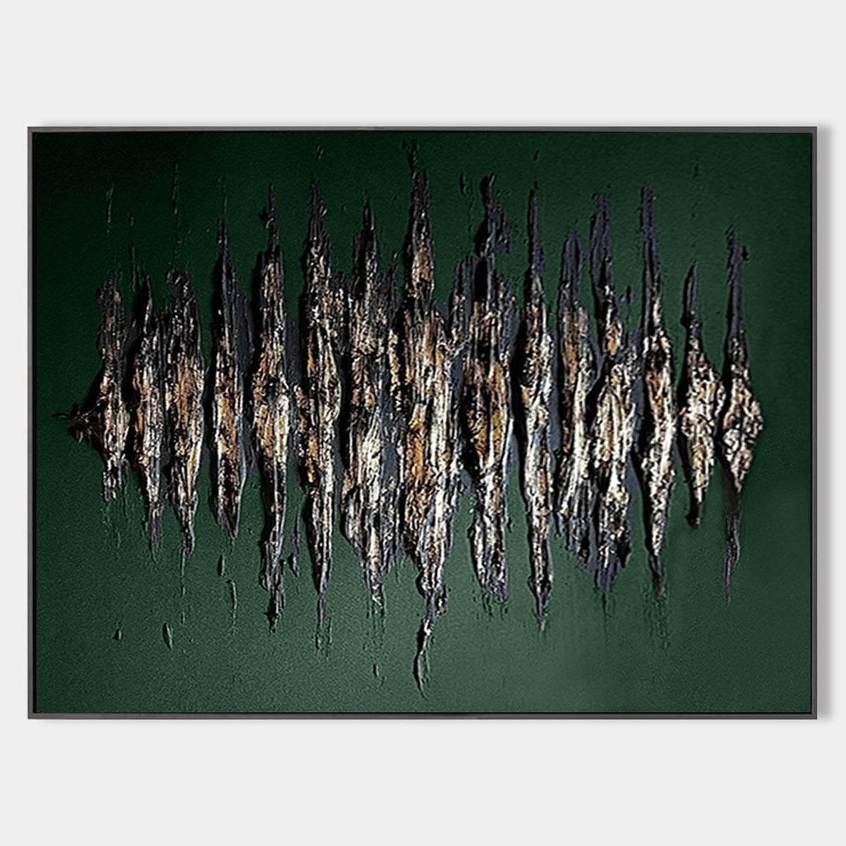 Wall Art Metallic Feather Array