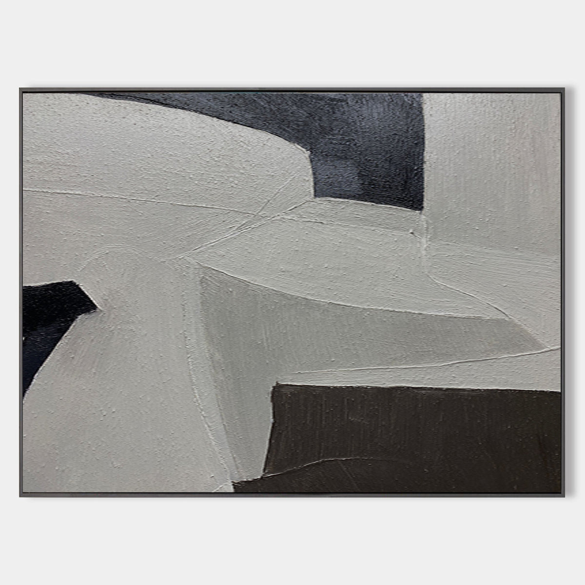 Minimalist Neutral Geometric Abstract Oil Painting