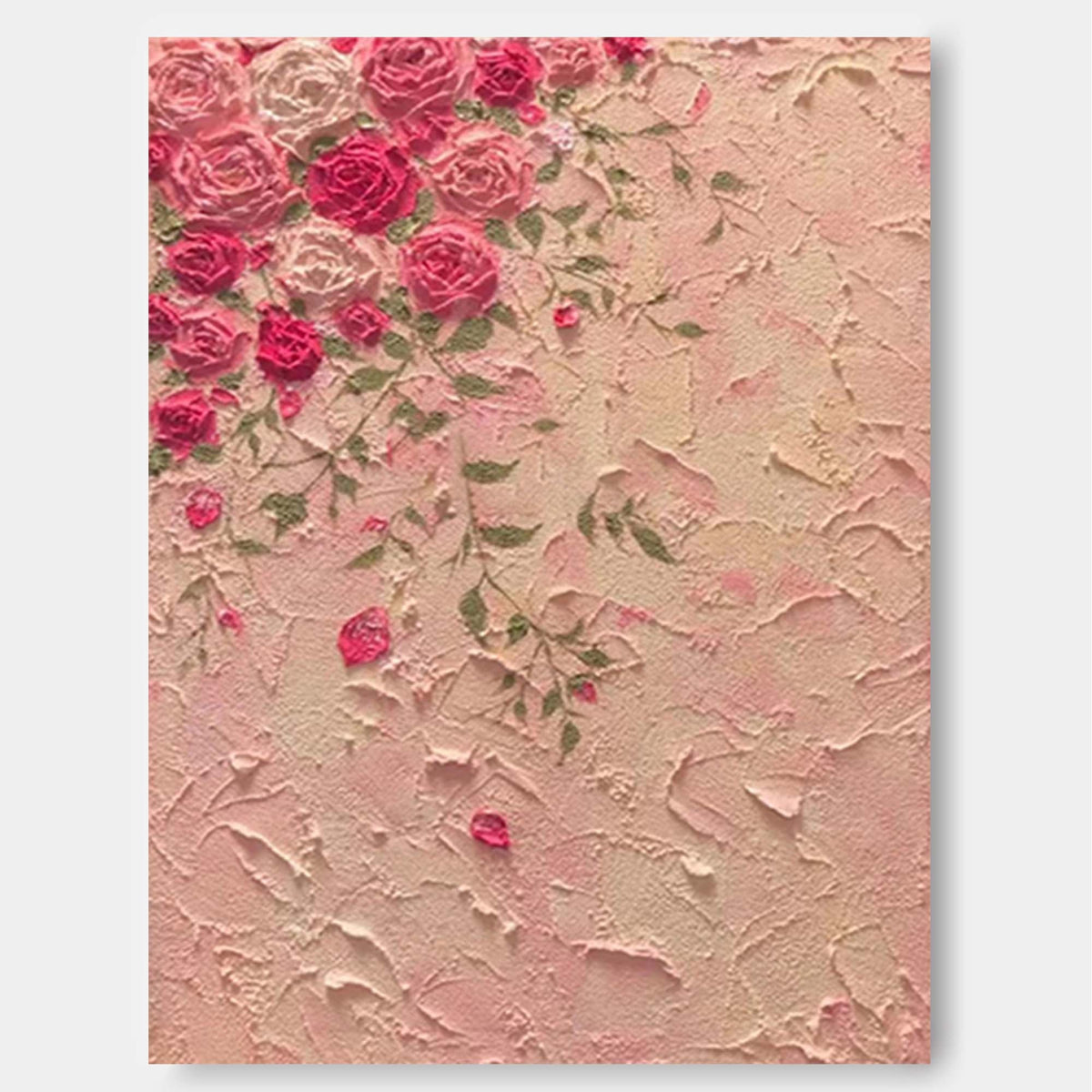 Wall Art Romantic Pink Rose Floral Petal