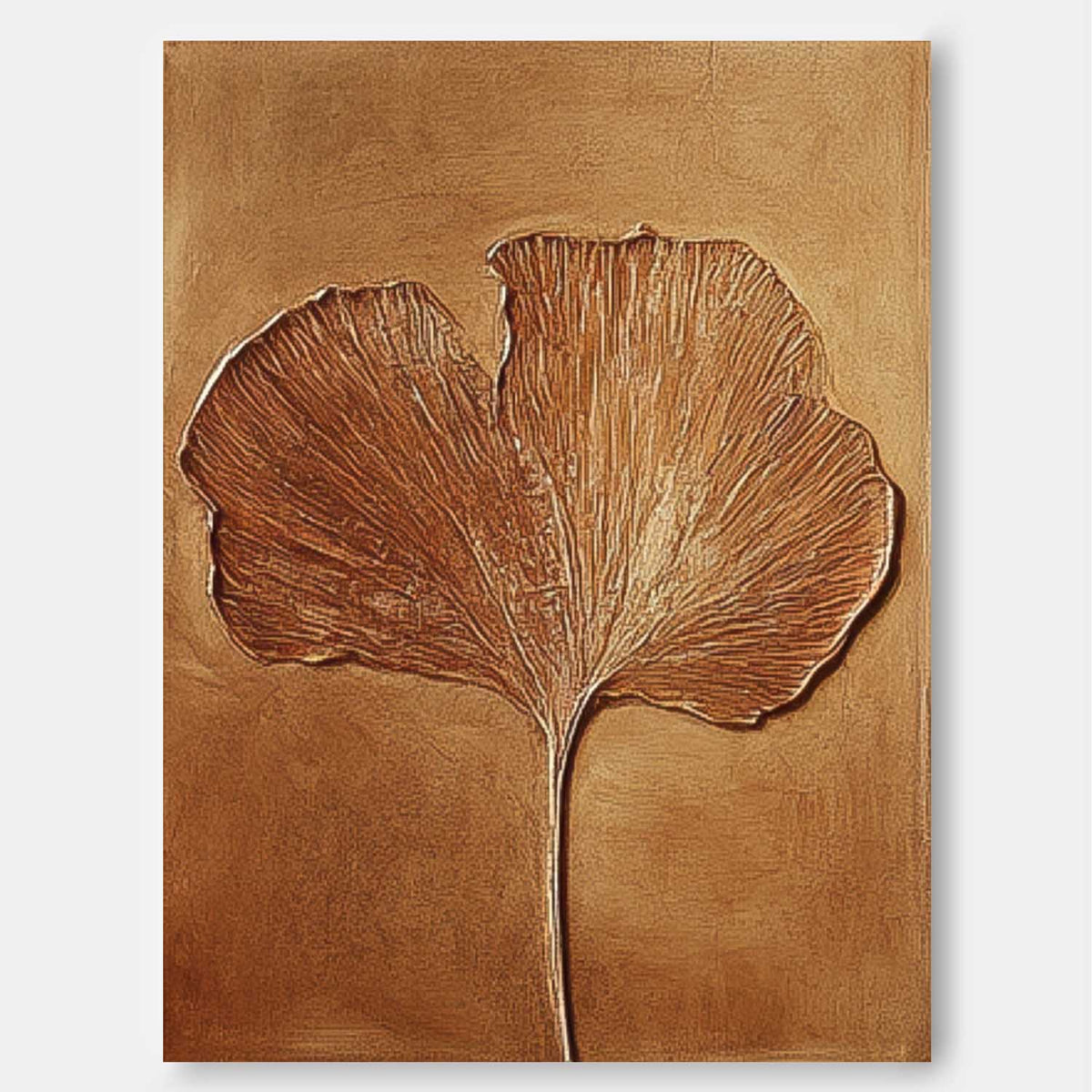 Textured Ginkgo Leaf Painting Luxurious