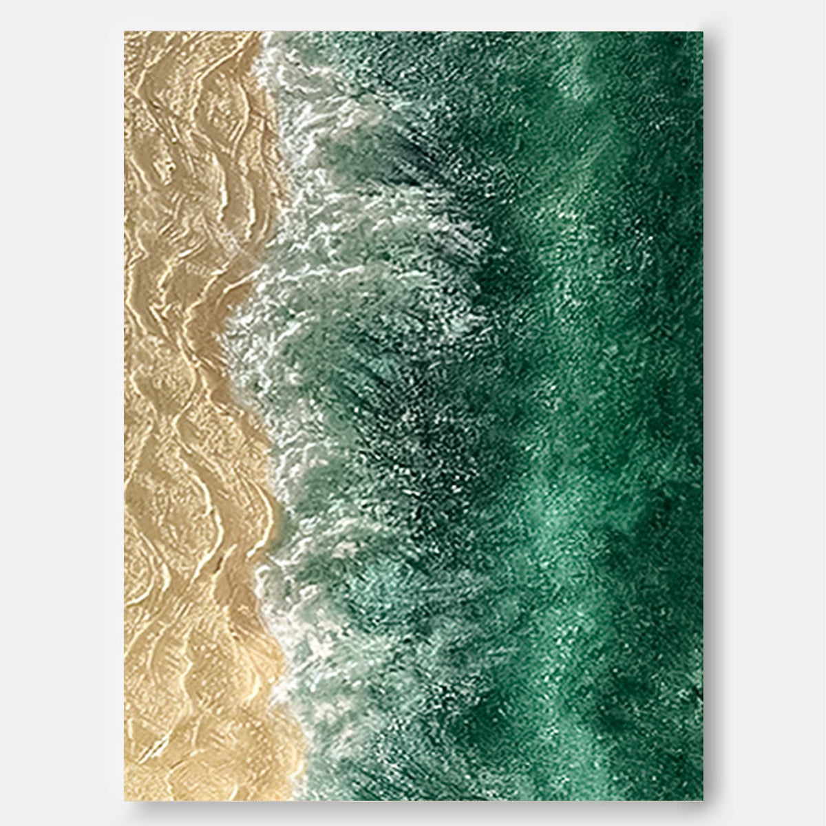 Textured Coastal Wall Art Emerald Green Ocean