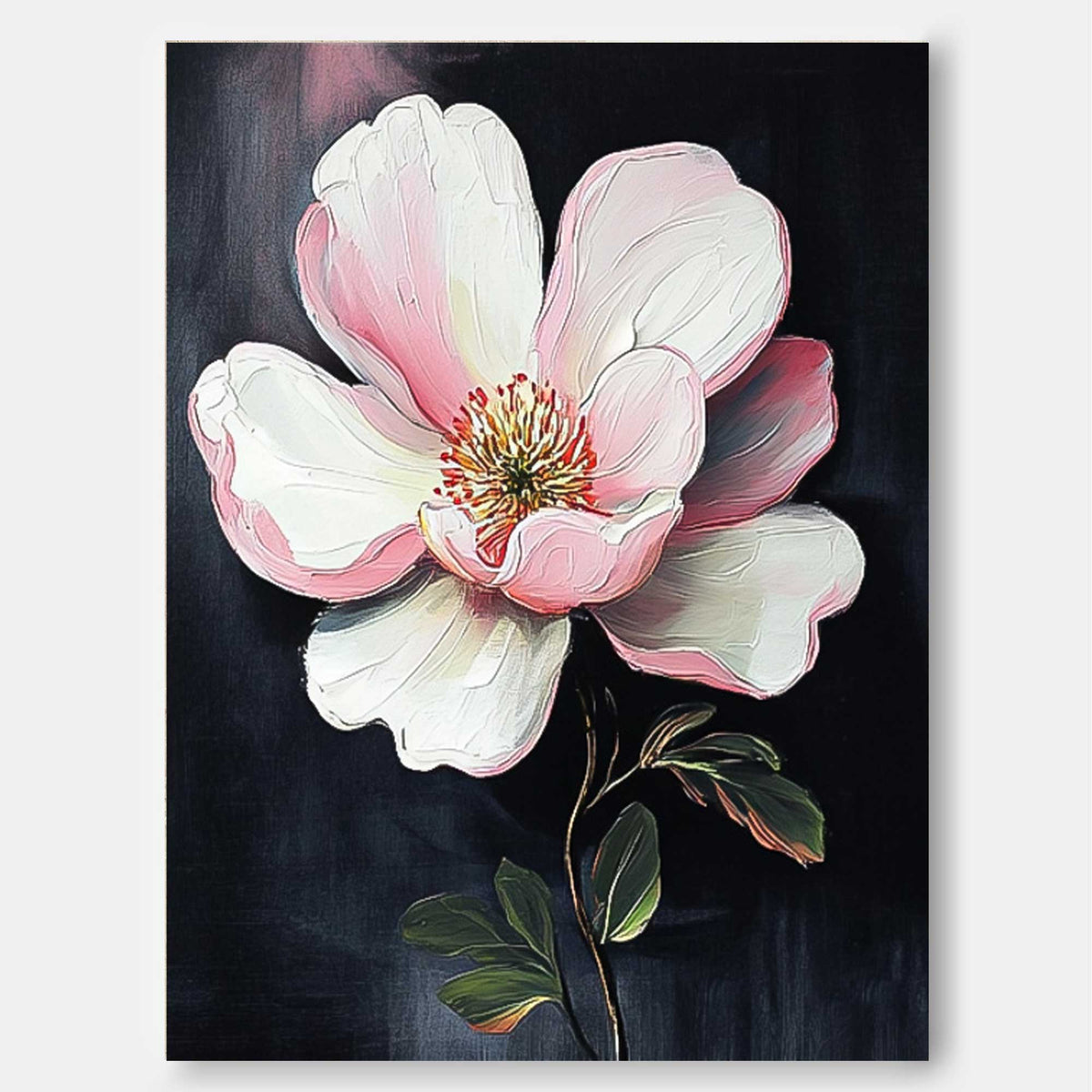 Wall Art Impasto Flower Serene Calm