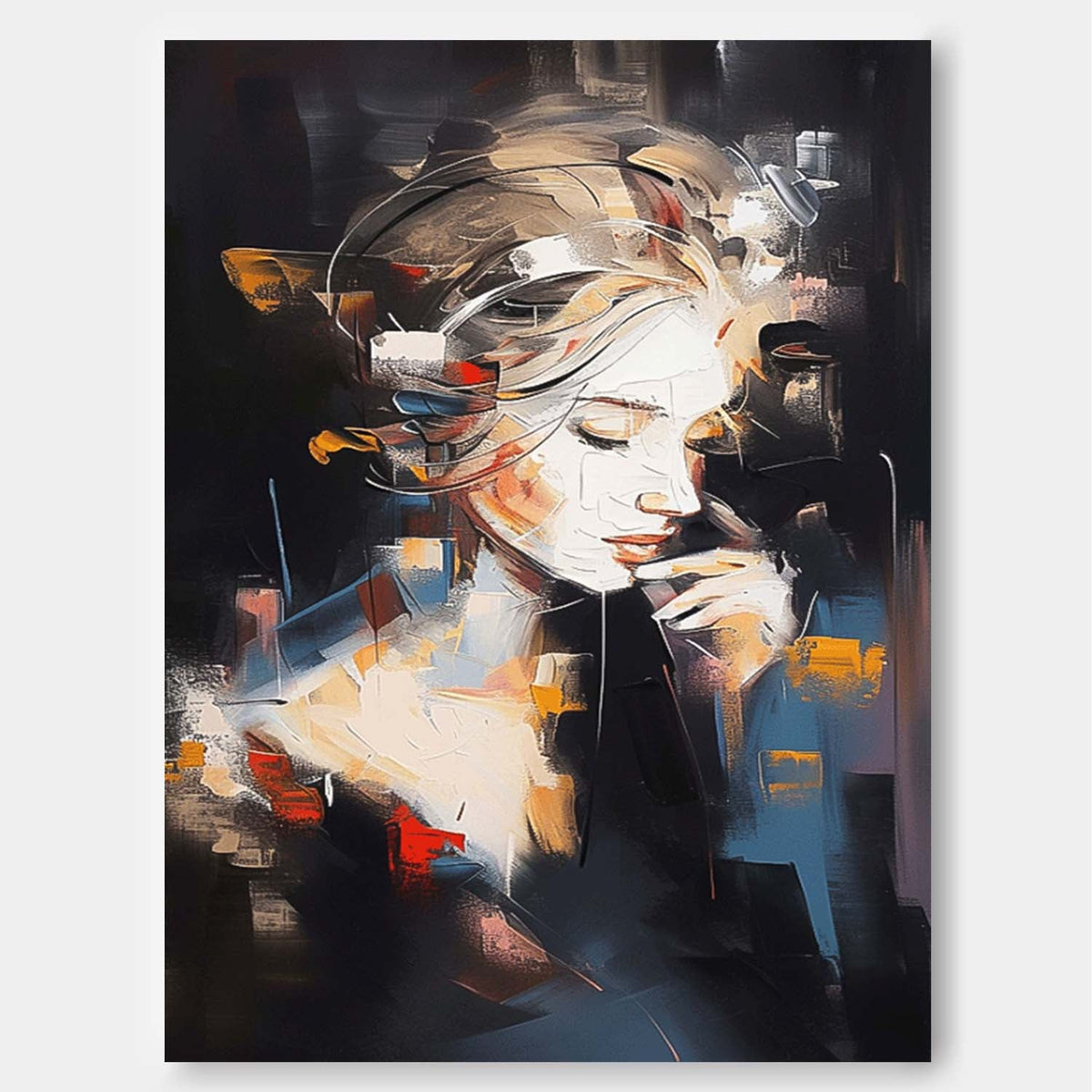 Wall Art People Impasto Expressionist Moody
