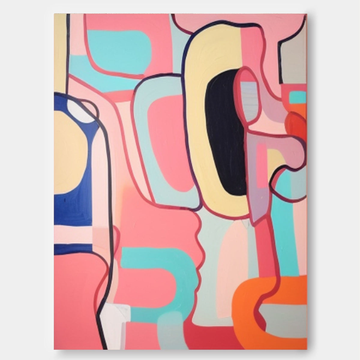 Wall Art Warm Pastel Abstract Playful Cheerful