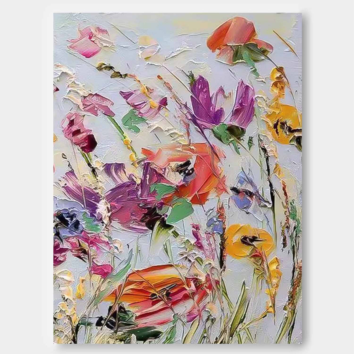 Wall Art Dense Flower Cheerful Lively Modern