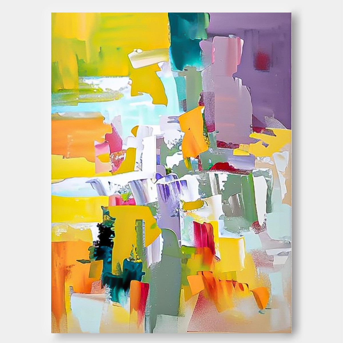 Wall Art Vivid Yellow Abstract Energetic Lively