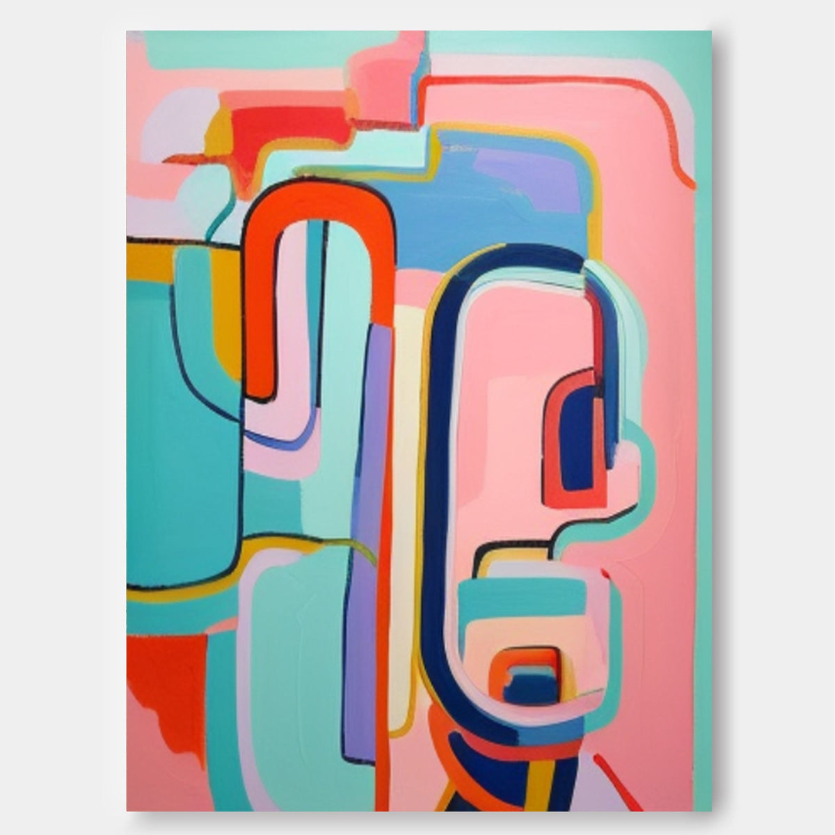 Wall Art Pink Abstract Atmosphere Pastel Pop