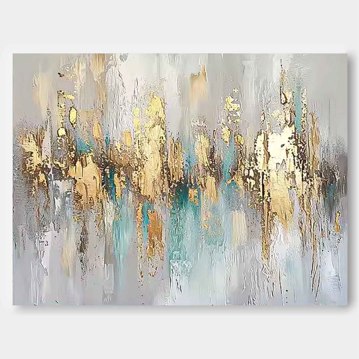 Wall Art Impasto Abstract Metallic Elegant