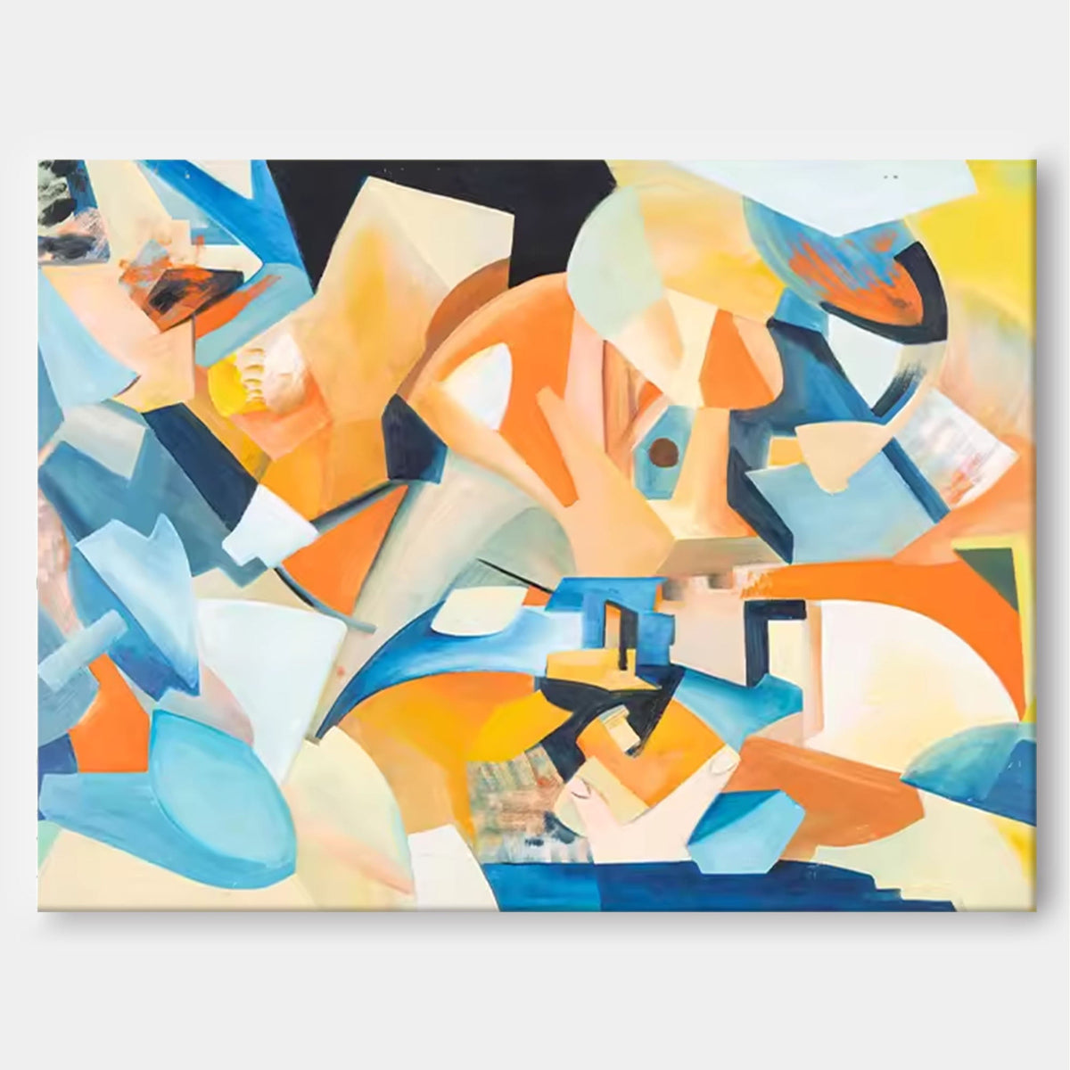 Cubist-Inspired Painting Blue Orange