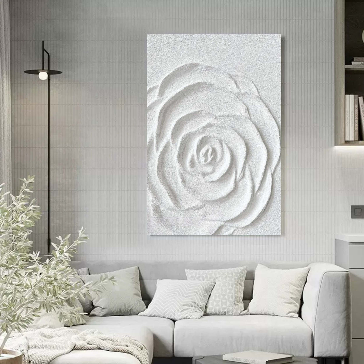 Wall Art Plaster Relief Elegant Neutral