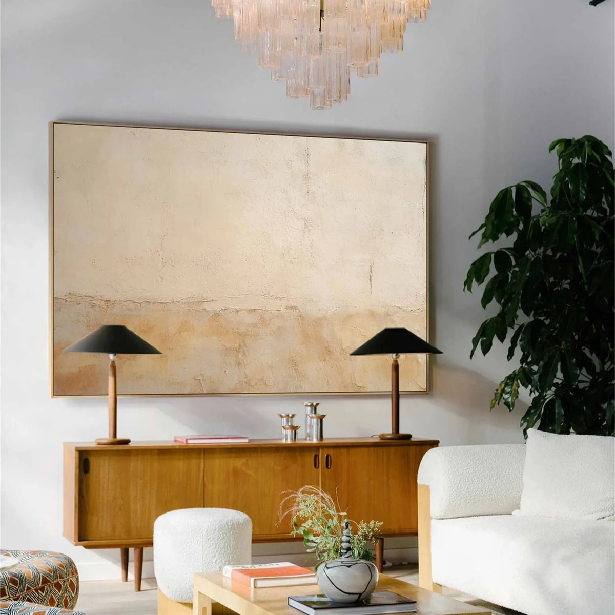 Wabi-Sabi Textured Wall Art Warm Beige Earth