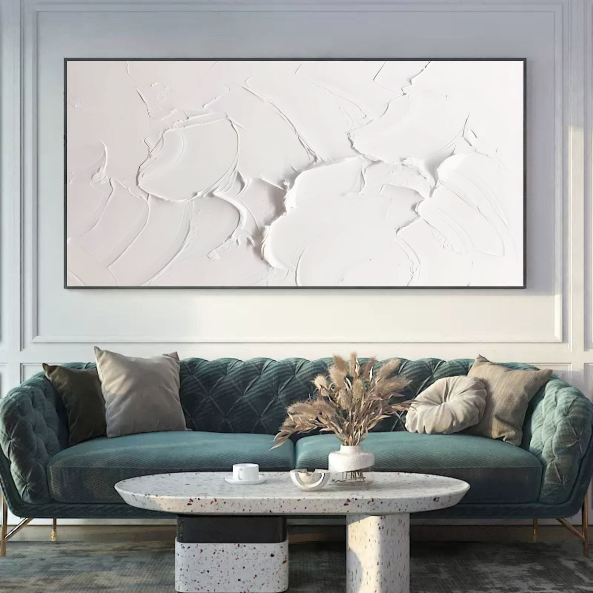 Pure White Textured Impasto Painting