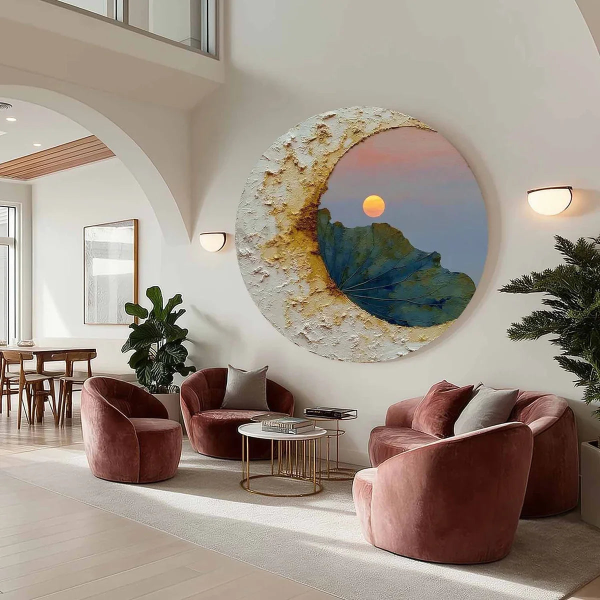 Wall Art Circular Impasto Lotus