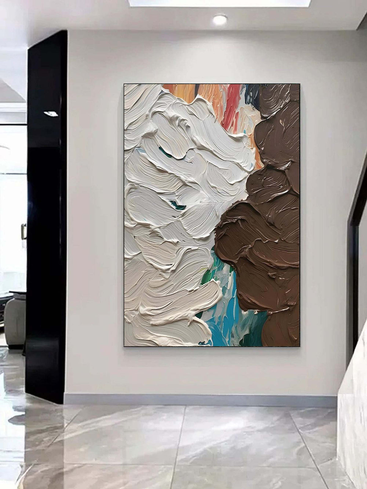 Wall Art Abstract Overlap Flowing Wabi-Sabi Linen