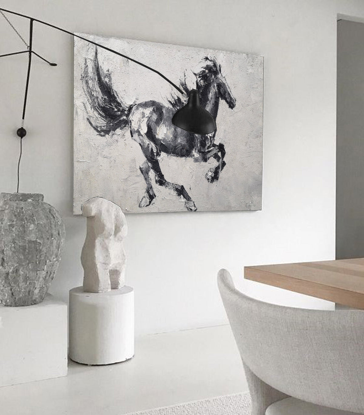 Black Abstract Horse Art ANH23 - Neutralighting