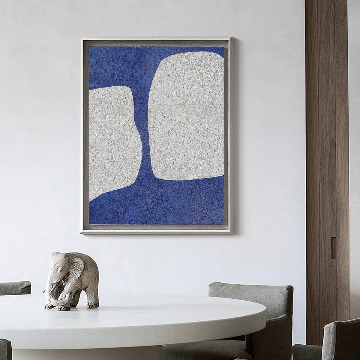 Textured Cobalt Blue Abstract Painting