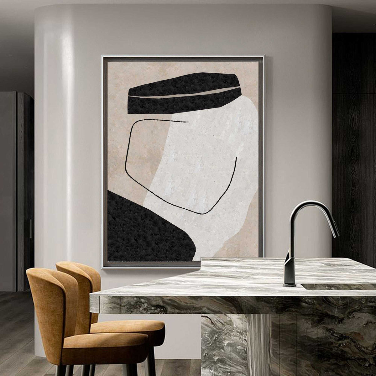 Abstract Emirati Kandura Portrait Painting