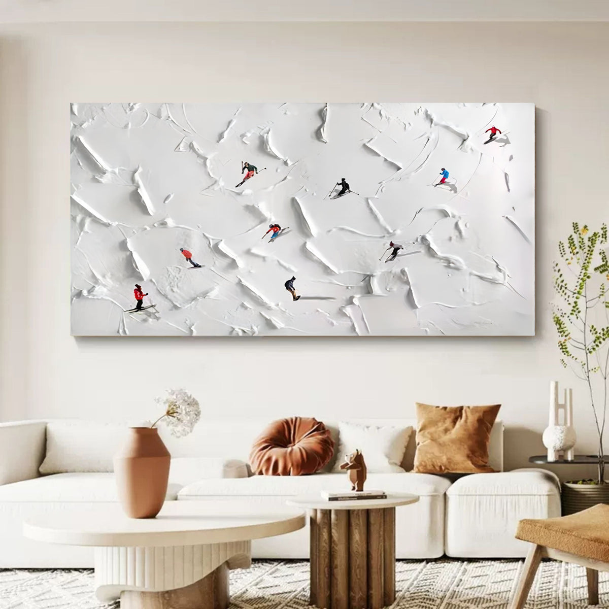 3D Textured Ski Resort Painting Winter Sports
