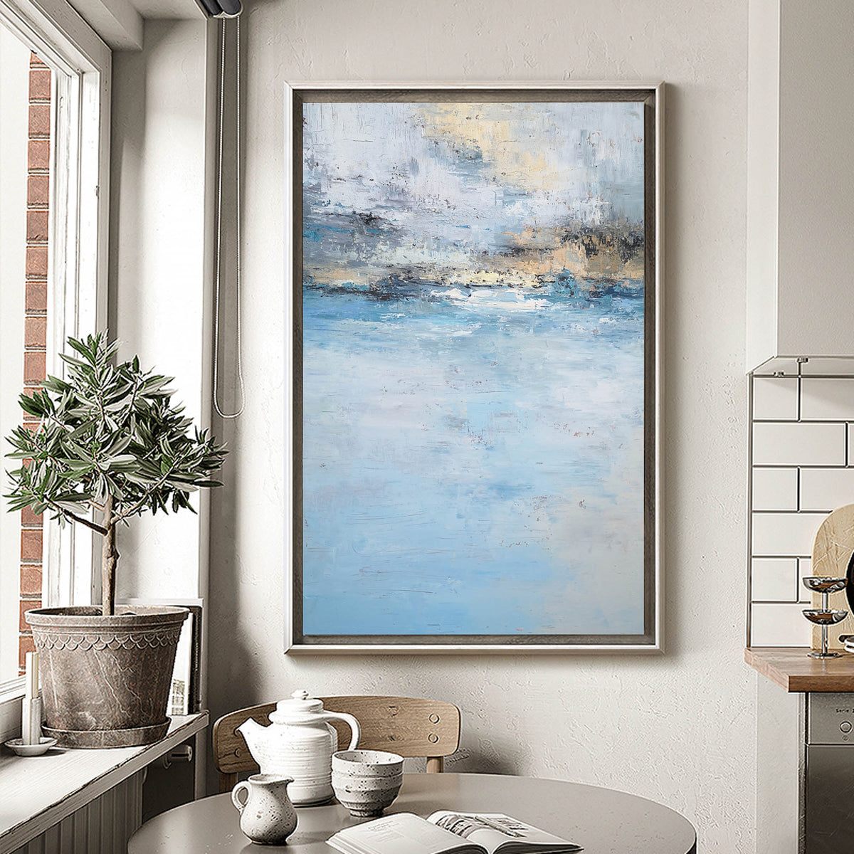 Coastal Serenity Abstract Oil Painting