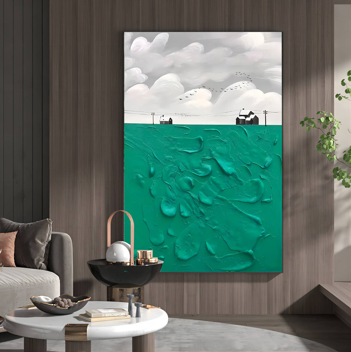 Wall Art Teal Green Countryside Farmhouse