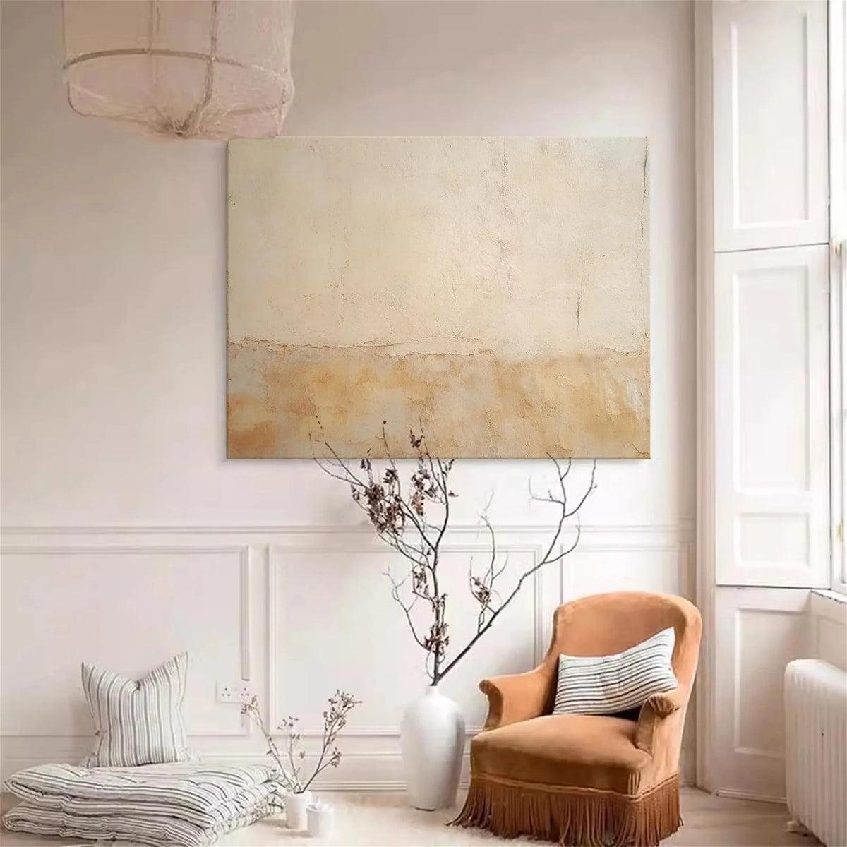 Wabi-Sabi Textured Wall Art Warm Beige Earth