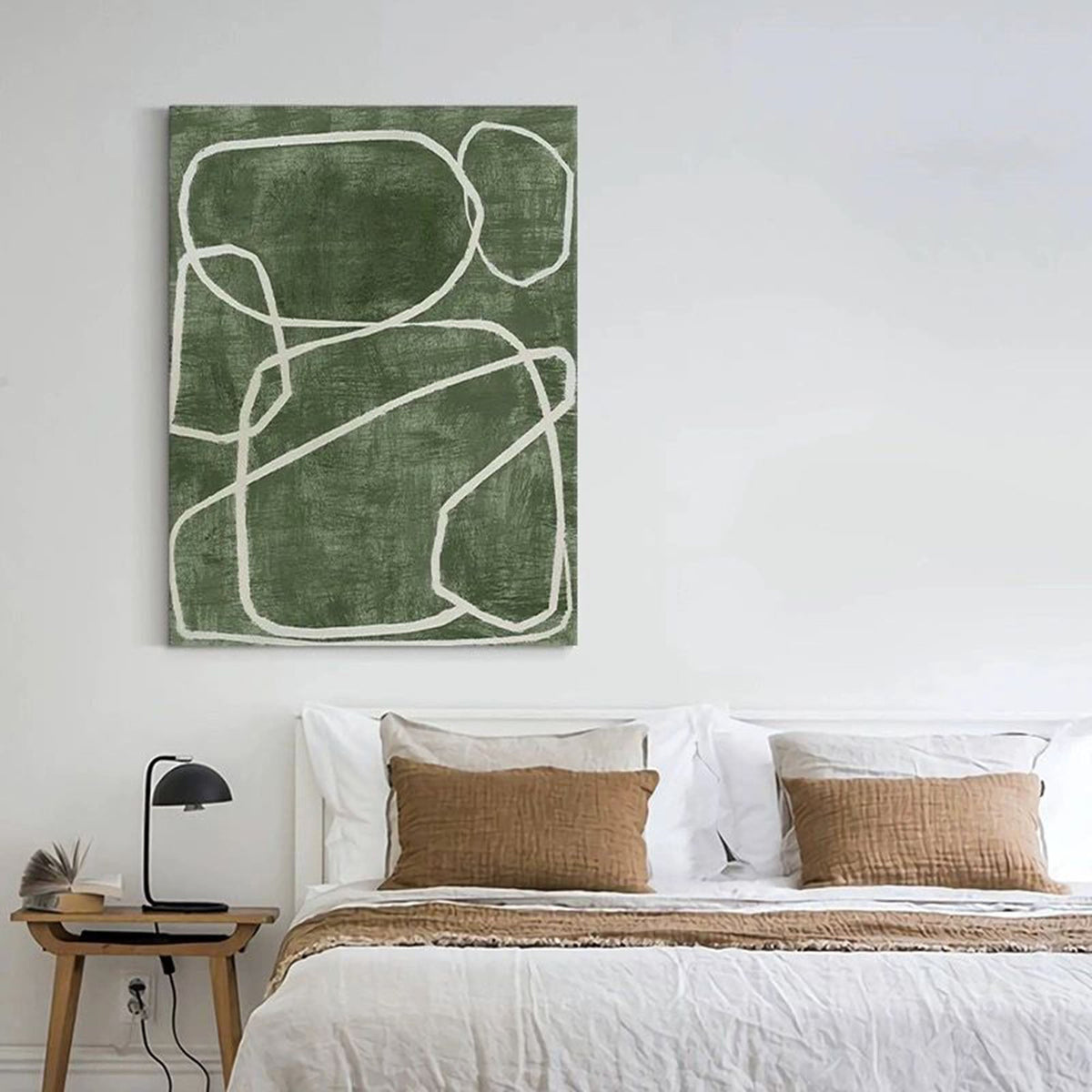 Green Abstract Organic Shapes Painting