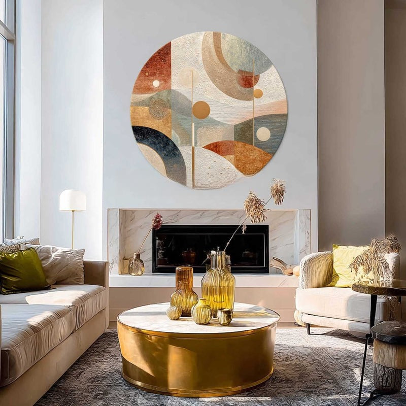 Wall Art Minimalist 3D Gold Geometric Circles - Neutralighting
