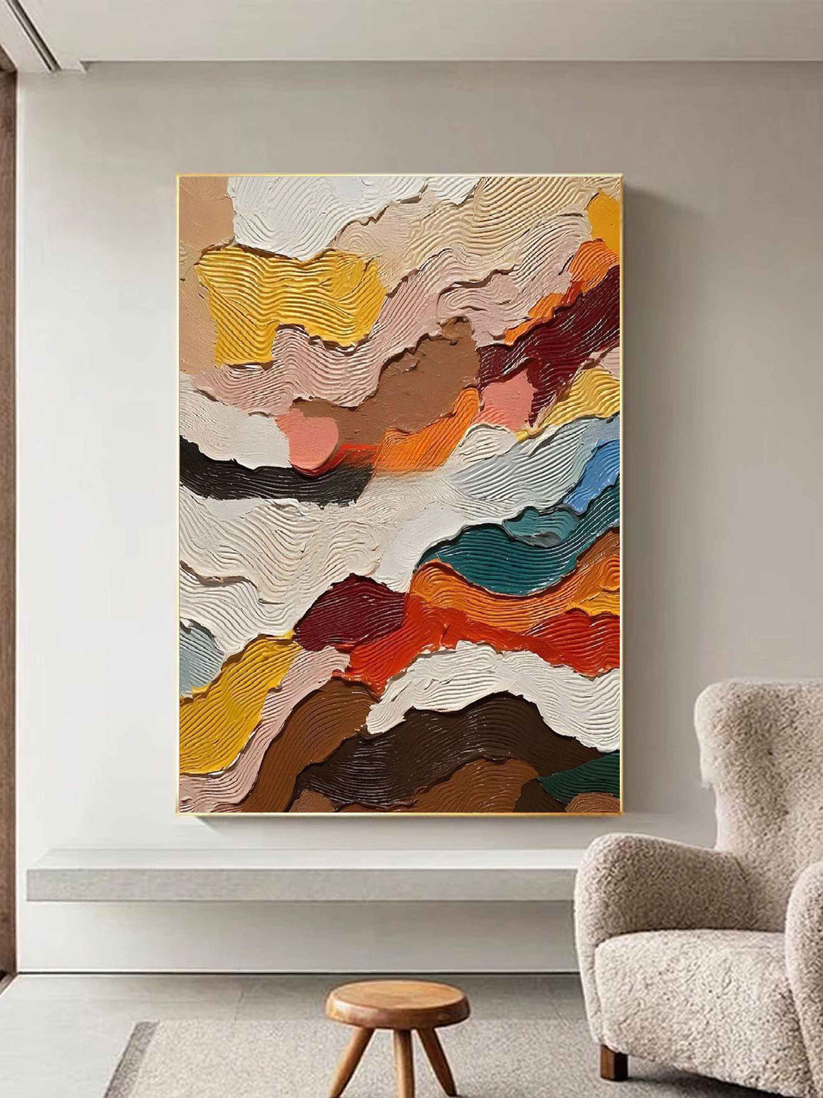 Wall Art Colorful Thick Impasto Expressionism