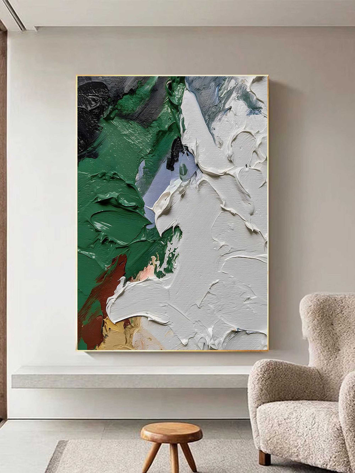 Wall Art Abstract Bold Color Blocking Nature Forest Green