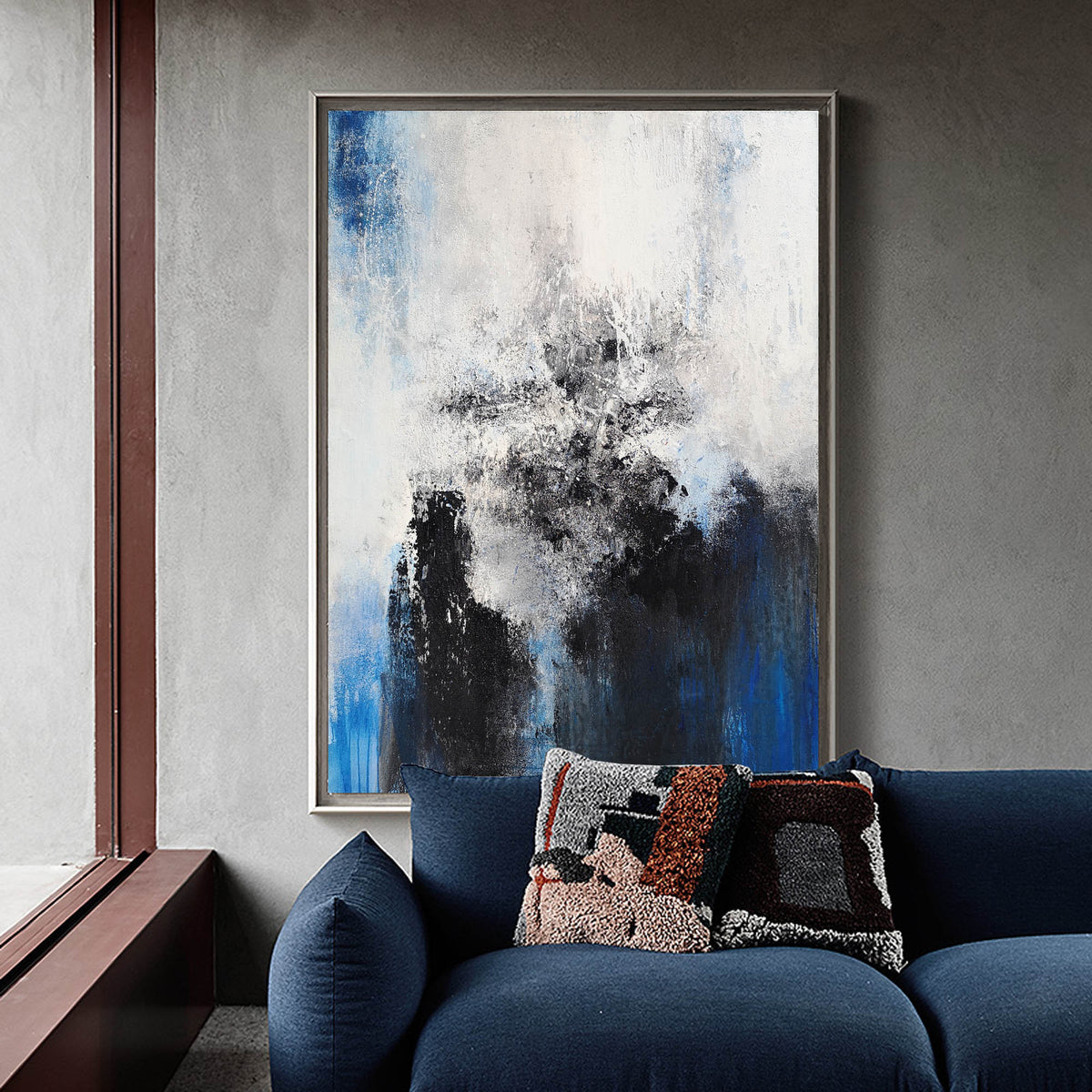 Dramatic Abstract Oil Painting Hand Painted