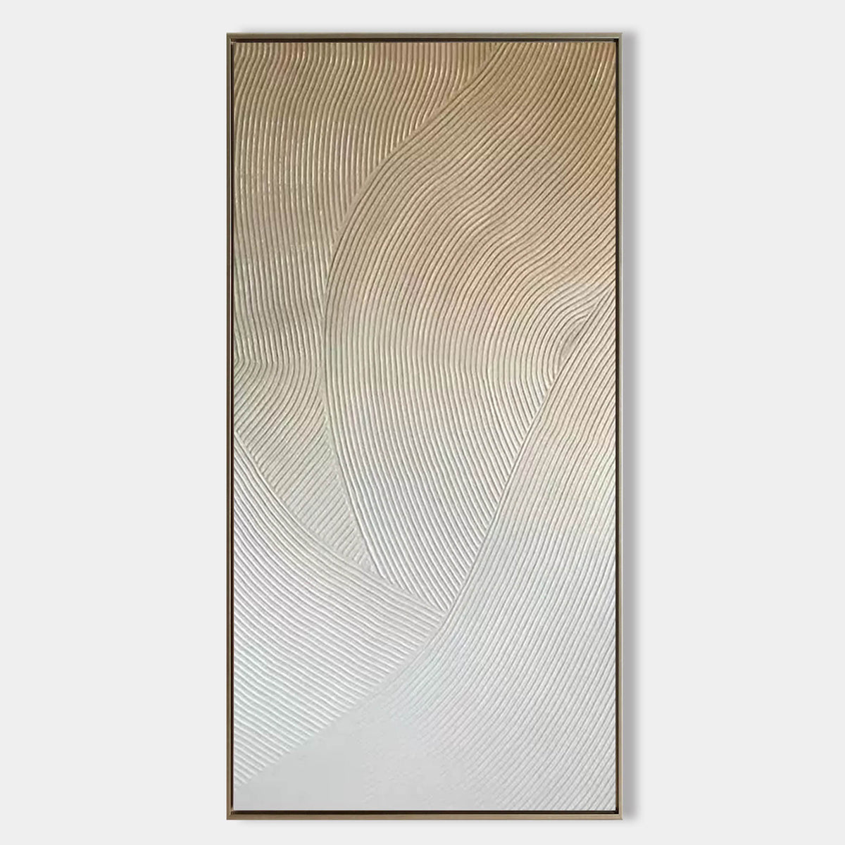 Wabi-Sabi Flowing Lines Bas-Relief Painting