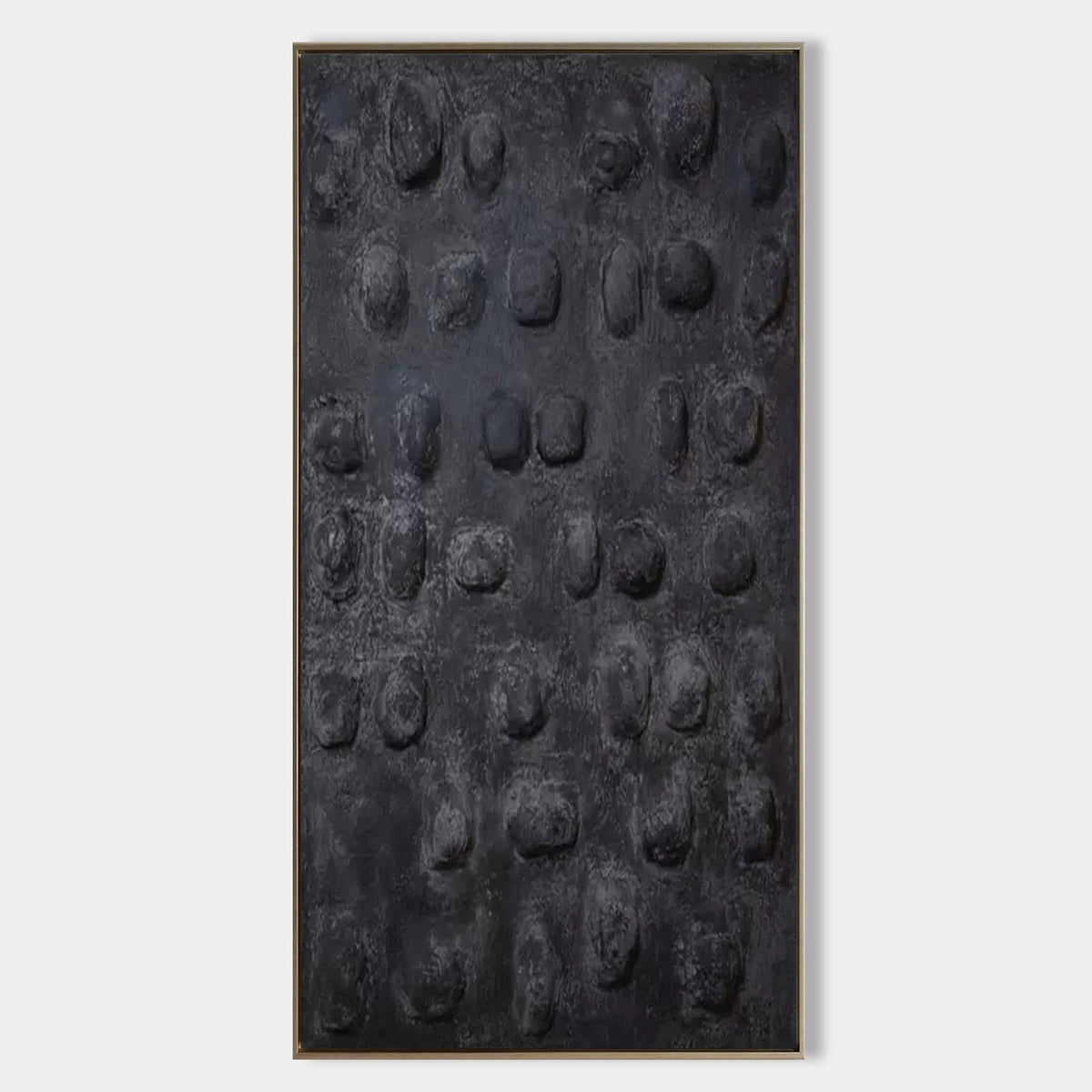 Wall Art Monochrome Pebble Bas-Relief Oil Painting