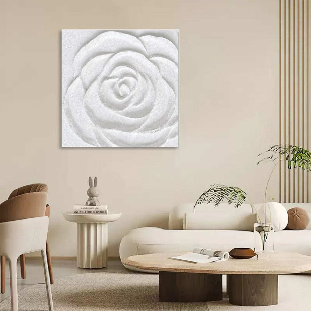White Rose 3D Relief Painting