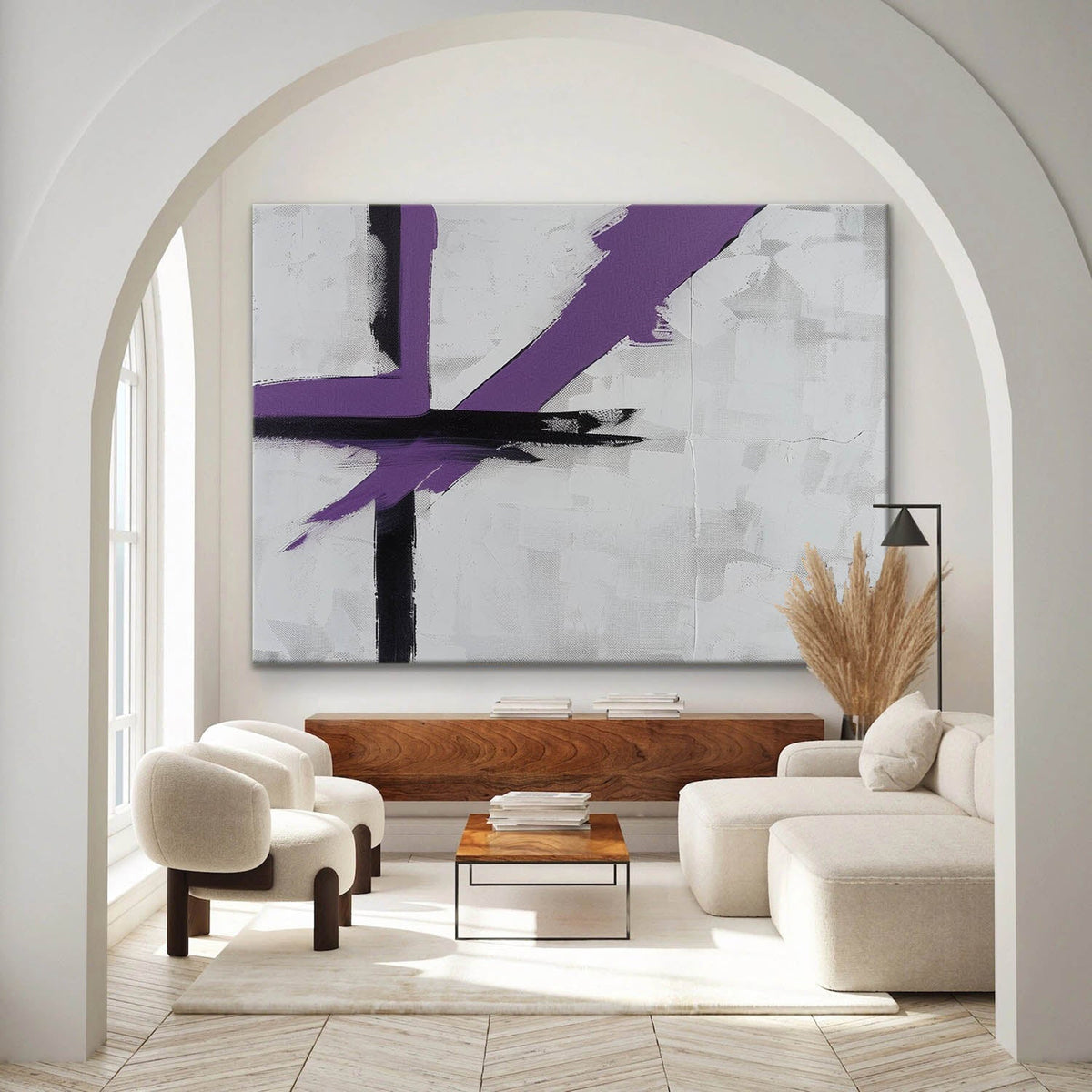 Textured Abstract Geometric Oil Painting