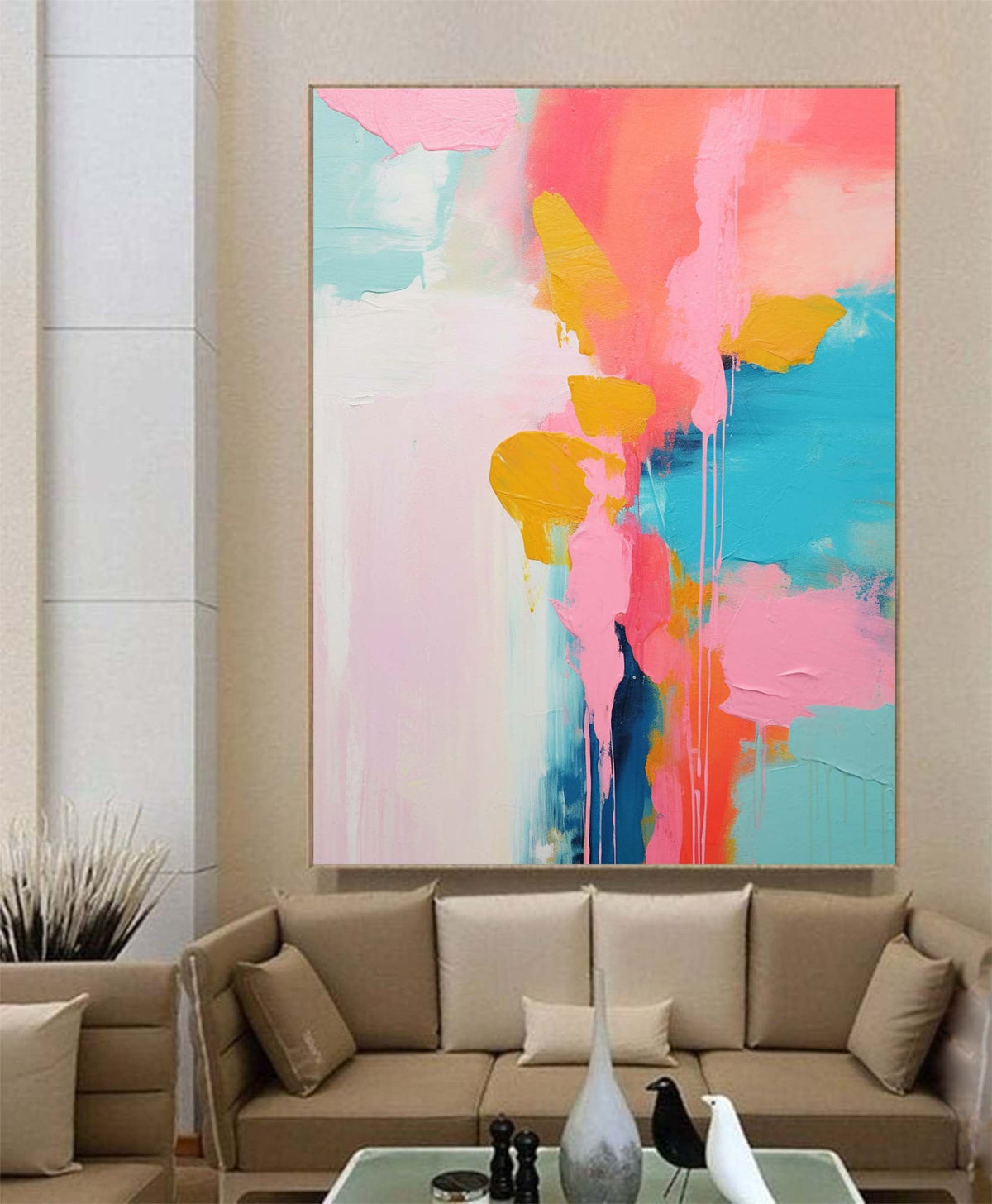 Wall Art Abstract Impasto Elegant Serene