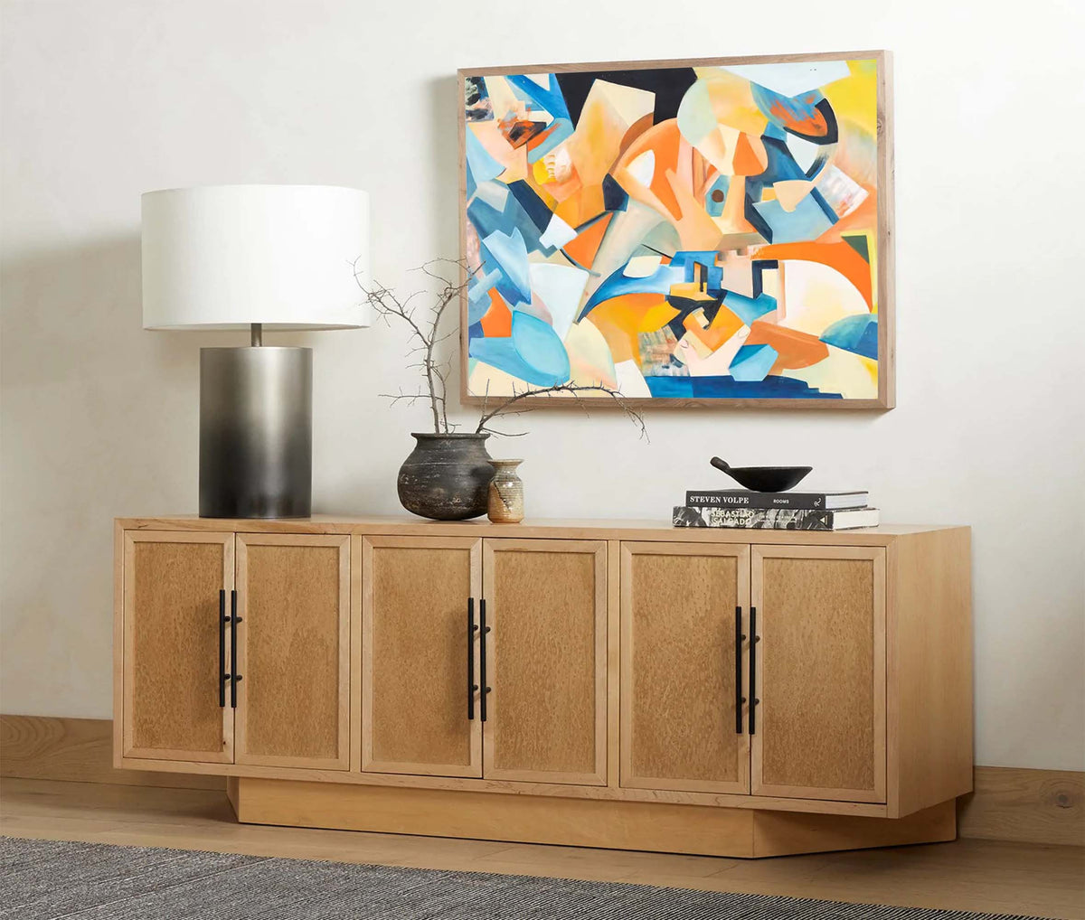 Cubist-Inspired Painting Blue Orange