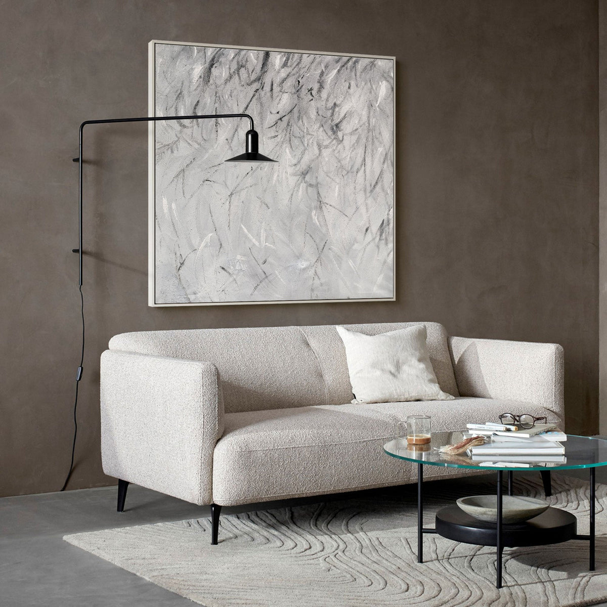3D Textured Gray White Marble Inspired Abstract Oil Acrylic Linen Canvas Painting