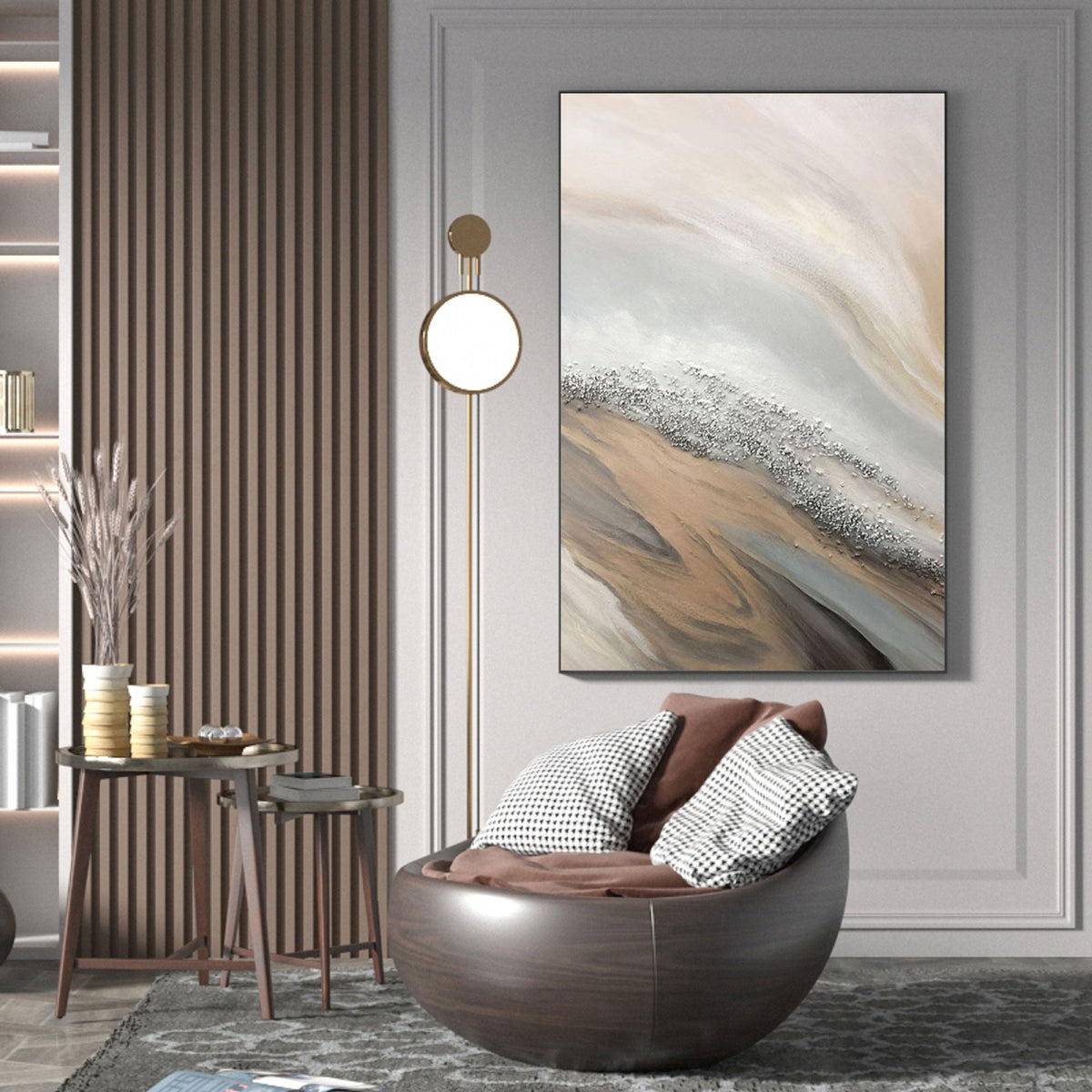 Textured Coastal Dunes Abstract Painting