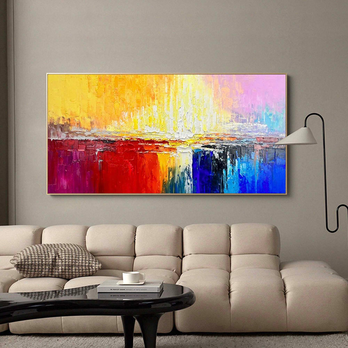 Wall Art Abstract Sunset Yellow Red Contemporary