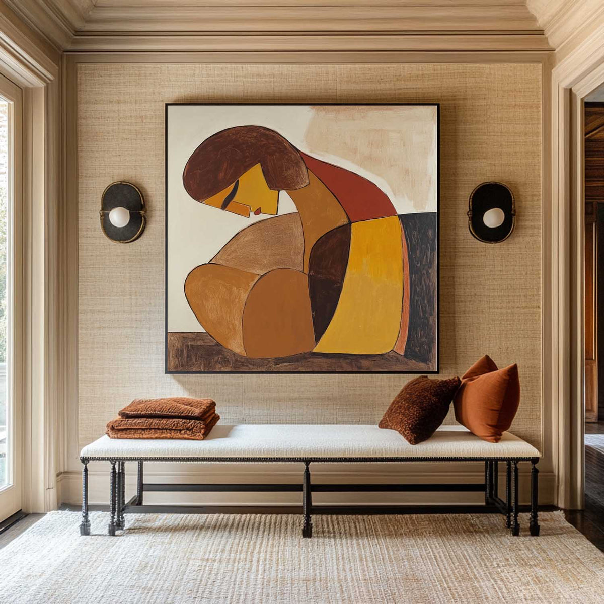 Figure in Warm Earth Tones Oil Painting