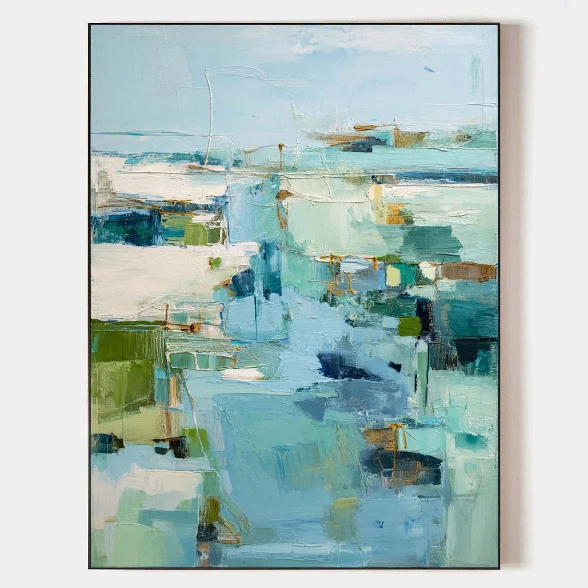 Coastal Blue Abstract Landscape Painting