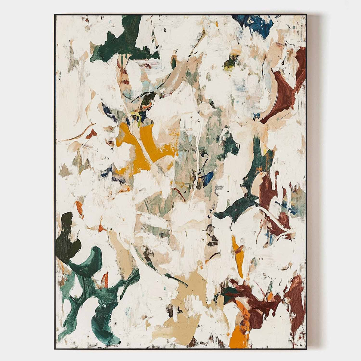 Neutral Abstract Oil Painting Textured Organic