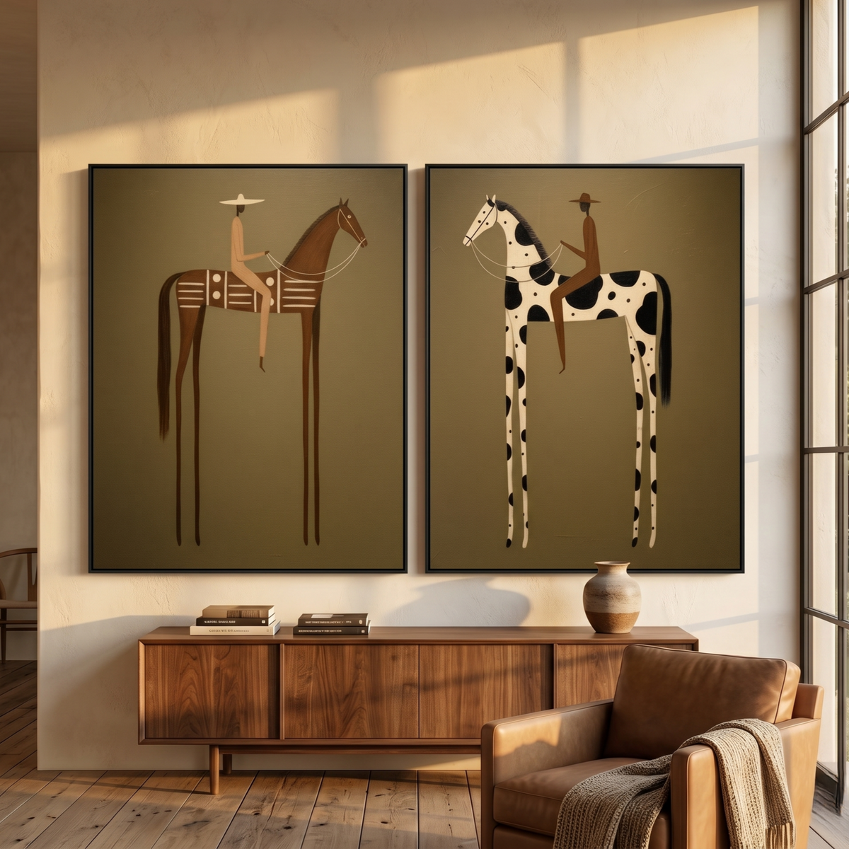 Long-Legged Duality Western Oil Painting Set