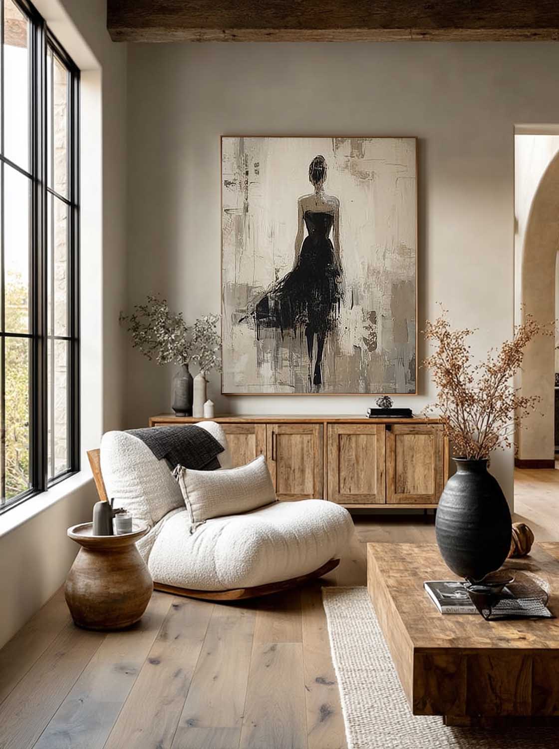 Midnight Elegance Figurative Woman Oil Painting