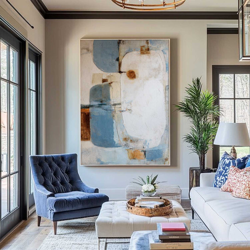 Wabi-Sabi Abstract Geometric Painting