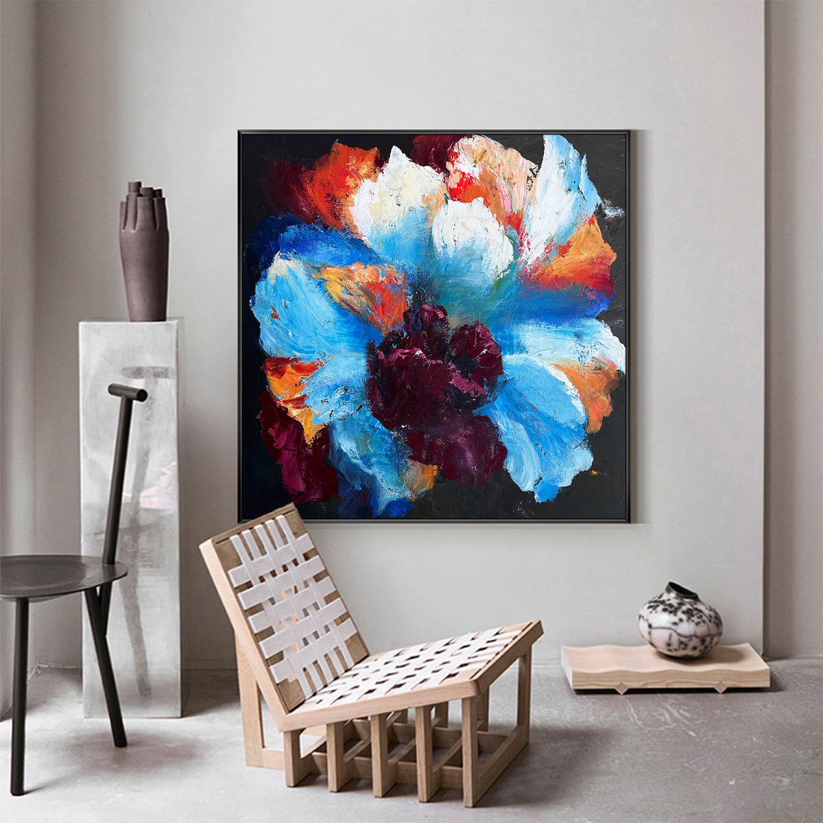 Vibrant Floral Explosion Abstract Painting