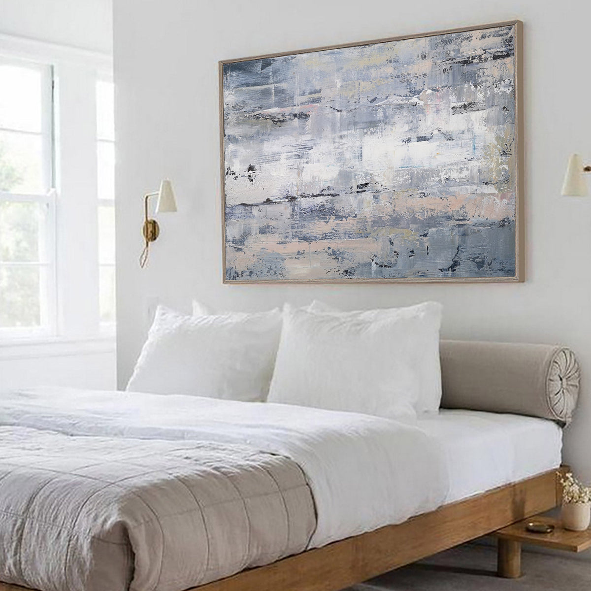 Soft Neutral Oil Painting Textured Hand Painted