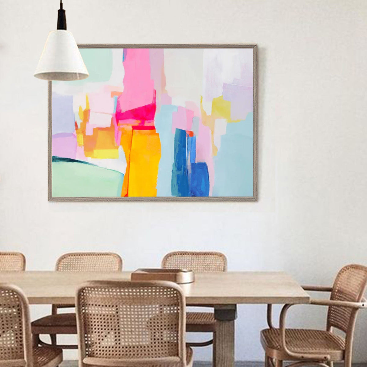Vibrant Pastel Color Block Oil Painting